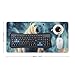 Two Polar Bears Desk Mat Non-Slip Laptop Writing Pad Large Keyboard Mousepad with Rubber Base 23.6