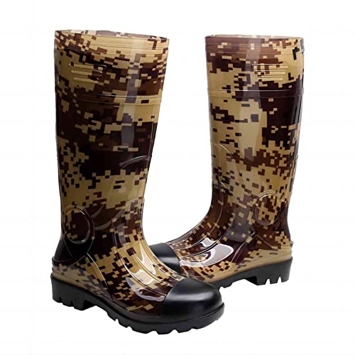 Man Knee High Rubber Rainboots Camo Waterproof Rubber Boots for Garden Man Rain Footwear Size