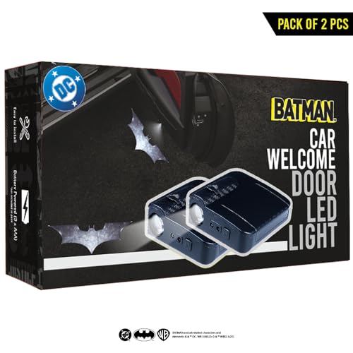Image of Involve DC Batman Begin Logo Projector LED Car Door Light -Set of 2 Pcs - Wireless Welcome Light with Shadow Ghost Logo | Official Licensed DC Merchandise from Warner Bros | Car Accessories 2025