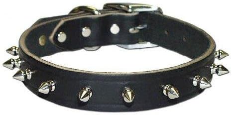Leather Brothers 100LK-BU26 1 x 26-Inch Regular Spiked Latigo Leather Dog Collar, X-Large, Burgundy