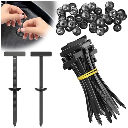Nylon Universal Cable Tie Buckle - 20PCS 2025 New Heavy Duty Self-Locking Nylon Zip Ties Holder - Car Plastic nylon Zip Ties - UV Resistant Black Zipties for Car Daily Repair (20pcs)