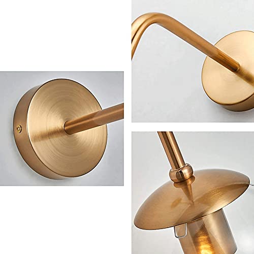 Aplique de pared de metal dorado E27 e iluminación decorativa de diseño 6