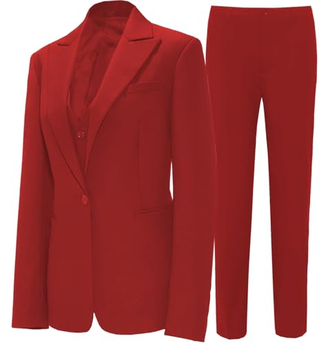 Womens Suits for Office Work 3 Pieces Set Notch Lapel Single Breasted Vest Lady Business Suit (Blazer+Vest+Pants)3