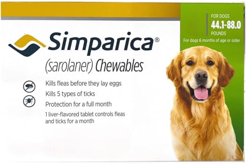 TAJ Presents SIMPARICA Chewable Tablet for Dogs of (21-40 kg or 44.1-88 lbs)||Imported|| (1 Tablet) (B0CTRVPJVQ) Amazon Price History, Amazon Price Tracker
