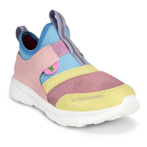 Image of KazarMax Hopits Kids Girls Pastel Colour Block Ultra Runner Sneakers -2 UK Multicolor