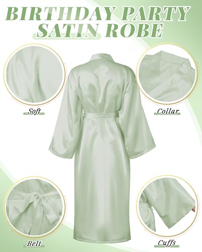 Image of Xtinmee 6 /12pcs Long Satin Kimono Robe, Sleepwear