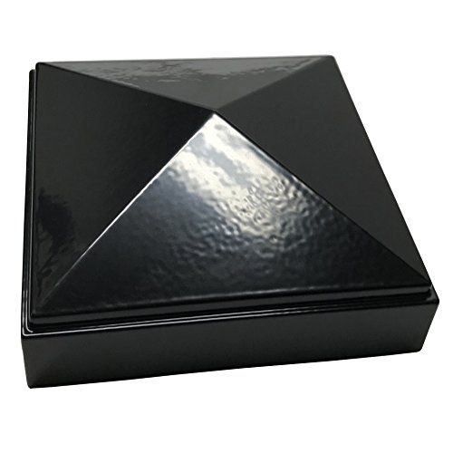 3" x 3" Aluminium Pyramid Post Cap for Metal Posts - Pressure Fit - Black