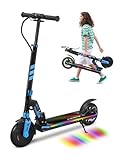 Electric Scooter for Kids, 180W Motor, 12 MPH & 12 Mile Range, Foldable Kick Scooter with Safe Non-Zero Start, Dual Brakes, Maxload 220 lbs, 8'' Honeycomb Tires, for Commuting, School, Teens' Gift