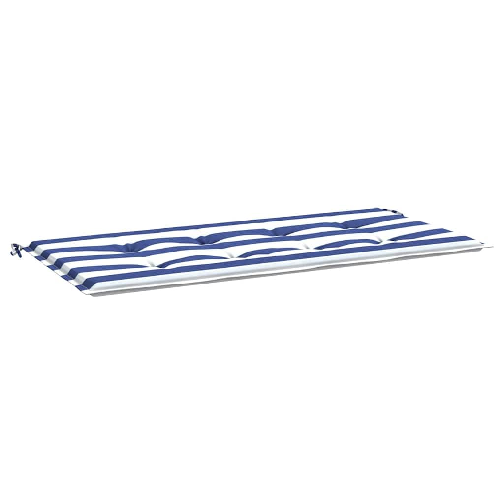 vidaXL Cuscino Panca Giardino Bianco e Blu 100x50x4 cm Tessuto Oxford