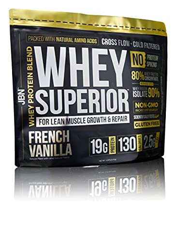JBN: #1 Whey Superior Protein Powder: Pasture-Based Whey Isolate and Whey Concentrate 75 Servings, Gluten-Free, Non-GMO, 20G of Protein, Delicious Taste, Lean Muscle, Weight-Loss, 3rd Party Tested