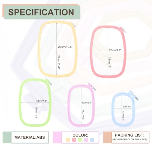 Cerceaux à broder multicolores avec vis de serrage pour ajustement précis - 2