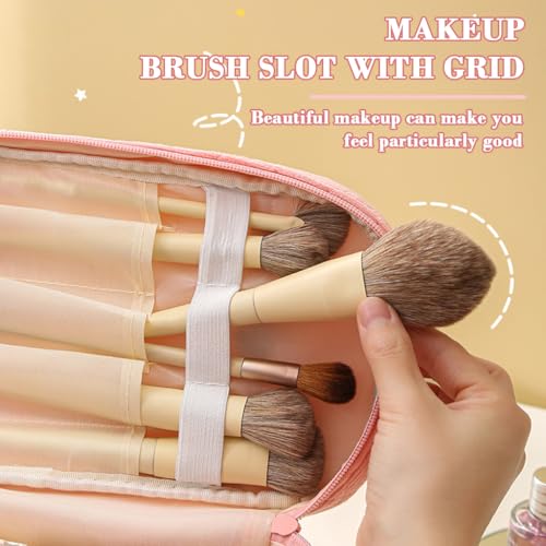 Image of MAYCREATE Makeup Pouch Bag, 2Pcs Soft Corduroy Travel Makeup Bag Set, Cute Toiletries Wash Bag Pouch, Stylish Cosmetic Storage Bags for Daily or Travel