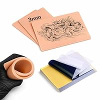 3 Stück Kunsthaut Tattoo Übungshaut, 3mm Tattoo Übungshaut 20 x 15 cm Realistische Tattoo Haut, Silikon Blank Tattoo Haut doppelte für Anfänger und Tätowierer