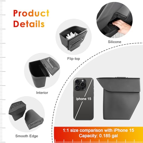 Image of for RAV4 Trash Can for 2026 Toyota RAV4 Small Car Trash Bin for 6th Gen RAV 4 Driver Side Front Door Pocket Trash Garbage Bin w /Lid for 2026 Toyota RAV4 Accessories