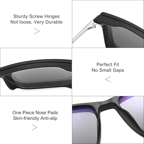 Image of Computer Blue Light Blocking Gaming Glasses Men Polarized Magnetic Clip on Sunglasses for Eyeglasses UV Protection