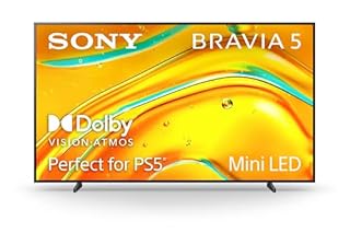 Sony BRAVIA 5 Téléviseur de 98 pouces, Mini LED, 4K Smart Google TV, processeur XR avec technologie IA, télévision 120 Hz avec Dolby Vision/Atmos, fonctionnalités exclusives pour PlayStation®5, K