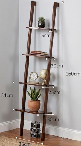 Image of 4 Tier Wooden Ladder-Shaped Flower Stand Plant Pot Display Rack Ladder Rack