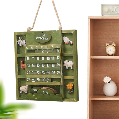 Calendario de pared 2026 con acabado de madera para salas de conferencias y salones