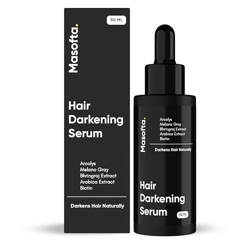 Masofta Anti Gray Hair Darkening Serum | Reverses & Limits Hair & Beard Greying | Promotes Shinier...