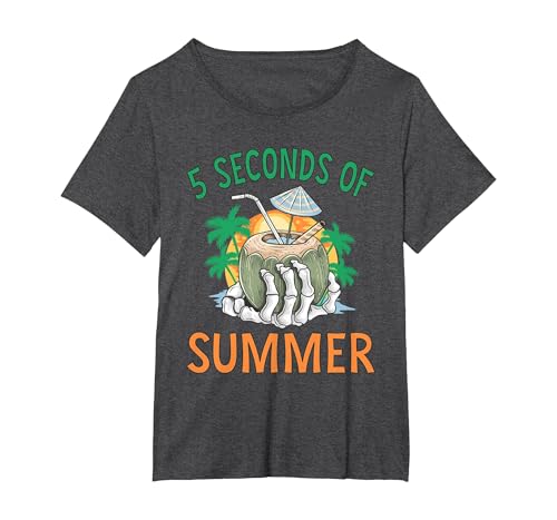 Image of 5 Seconds of Summer T-Shirt, Women's Plus, Dark Heather Grey, 2X