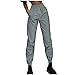 Zldhxyf Frauen Hosen reflektierende Mode Hocke Feste Taille Hosen Sports elastische Hosen Militär Hose Damen