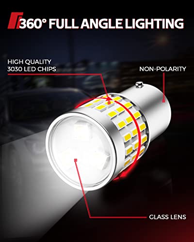 Torchbeam 1157 Led Bulb White, Led Car Bulb 1157 P21/5W 7528 2057 2357 12V-24V Replacement For Turn Signal Lights, Reverse Backup Lights, Tail Lights, Brake Lights Car Truck 6000K, 2Pcs #TOP1