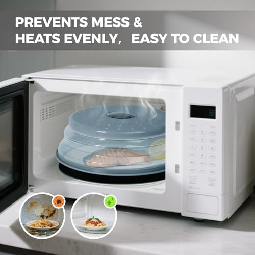 Image of 12 inch Large Microwave Splatter Cover & Silicone Mat, Foldable Food Cover and Raised Handle, BPA-Free Splatter Guard Lid, Multi-Purpose Heat-Resistant Mat for Pots,and Kitchen