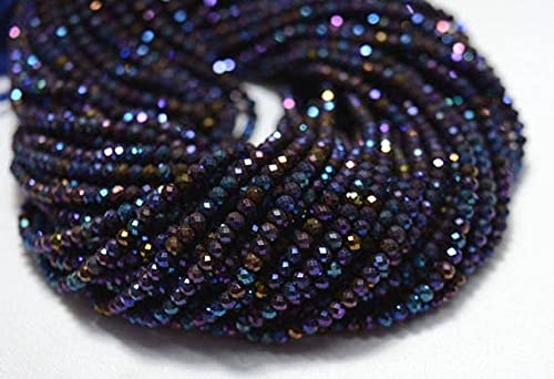 Perles pyrite bleue 3mm LKBEADS en rondelle facettée pour création de bijoux