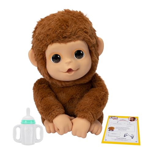 Little Live Pets My Baby Monkey Mango - Interactive Plush Toy, 50+ Sounds & Reactions, Moving Mouth, Bottle Feeding, Thumb Sucking, Grippy Hands & Feet, Soft Cuddly Stuffed Animal - Gift for Kids 4+ - Image 2
