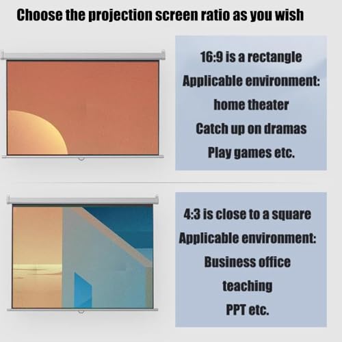 Pantalla de proyector manual portátil 50" 16:9 miniatura 4