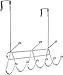 Over the Door Hook Rack Organizer - 9 Hooks - Ideal for Coats, Hats, Robes, Towels - Chrome - by Utopia Home