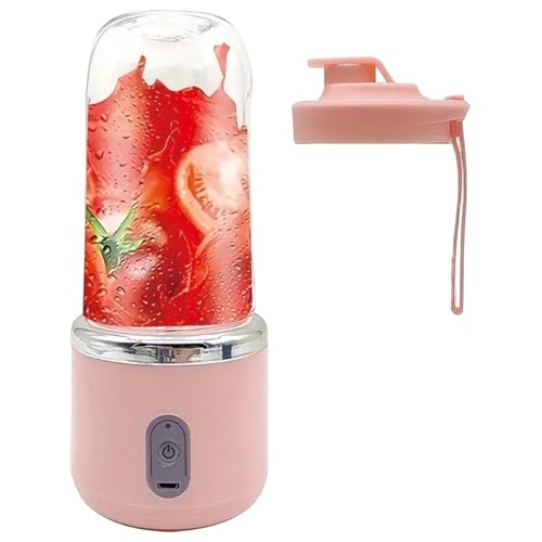 Licuadora portátil 14 oz pequeña taza de licuadora eléctrica con tapa USB recargable exprimidor portátil recargable para la cocina de viaje de jugo de batidos