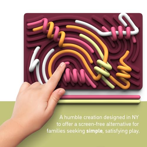 Sensory Activity Board: Silicone Fidget Toy for Calming, Stress, Anxiety, ADHD & Autism | Silent, No Mess | Kids 3+ & Adults | Includes Portable Travel Bag & 11 Strings