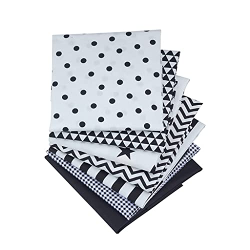 CHAMOKA 7pcs/Lot (16"x20") Printed 100% Cotton Fat Quarters Bundle for Quilting Scrapbooking, Arts & Crafts, DIY Projects, Collage - Image 4