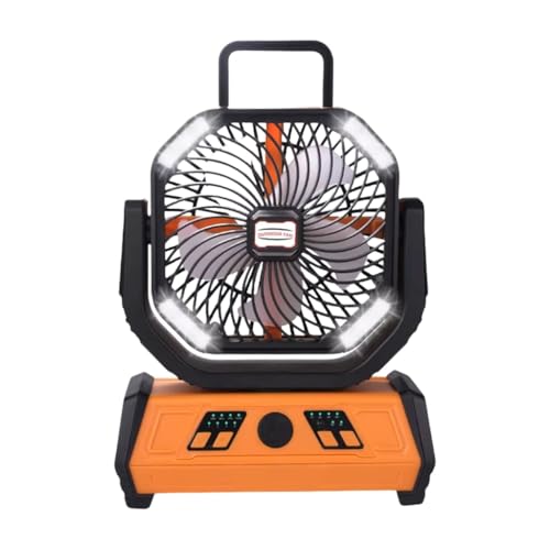 Ventilador de camping portátil con luz LED para noches perfectas al aire libre 2