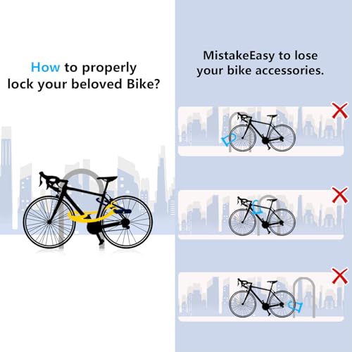 Image of Bike U Lock with 4ft Security Chain 14mm Shackle, Bike Lock with 3 Keys and Mounting Bracket, Bicycle U-Locks Perfect for Road, Mountain, and Electric Bikes,Bicycle Lock