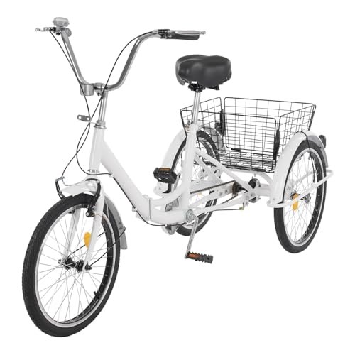WSIKGHU 20 Zoll Dreirad für Erwachsene, 3 Rad Premium Fahrrad mit...