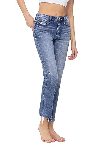Flying Monkey, High Rise Straight Jeans, Medium Blue2