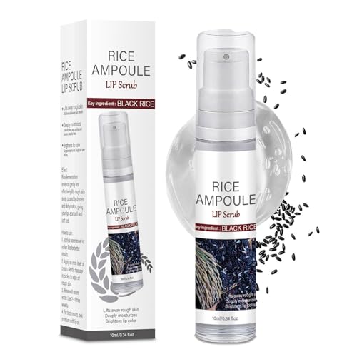 Peel Shot Glow Rice Lip Oil,White Rice Black Rice Lip Scrub,Gentle Soft Exfoliating Lip Exfoliator,Moisturizing Nourishing Lip Care,Hydrating Formula Lip Skin Remover For All Skin Types