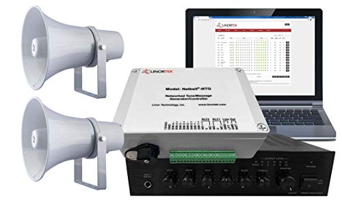 Netbell-NTG-H2 Loud Multi-Function Horn Speaker System w/Network PA System Controller Tone Generator for Factories Warehouses Break Time Alerts, Live Announcements, Emergency Notifications