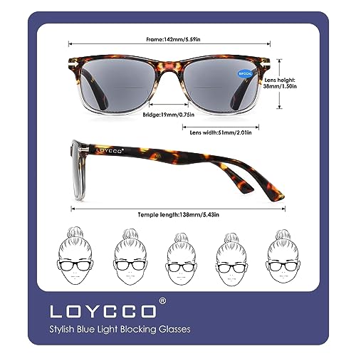 Loycco 2 Pack Bifocal Unisex Classic Style Sunglasses Readers Outdoor Reading Glasses For Women Men thumb #2