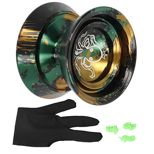 PODSJD Yoyo Que no responde - aleación de Aluminio Premium con Acabado de de Alto Rendimiento de Alta Velocidad Estable para el Entrenamiento y el Uso de la Competencia (Black Gold)
