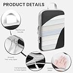 10 Set Compression Packing Cubes, Lightweight Travel Essentials, Stretchable Expandable Storage Bags, Compression Bags for Travel Accessories Luggage Storage Set (10 Pcs, Black) - Image 4