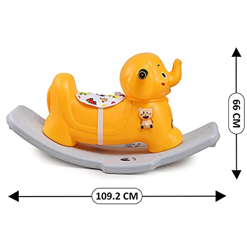 Image of Popo Toys Murphy Rocker (Yellow)| Rocker for Kids Birthday Gift for Kids /Boys /Girls /Rocker with Musical & Lightning Toy | Cute Character, (MT026)