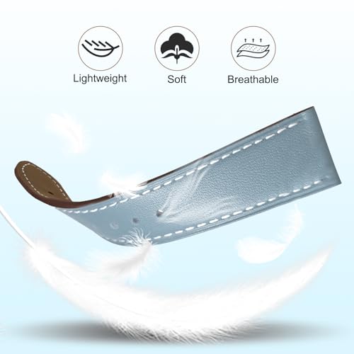 Italy Genuine Leather Watch Bands Compatible with Samsung Galaxy Watch 7 6 5 4 40mm 44mm, 5 Pro 45mm, 6 4 Classic Active 2, 20mm Quick Release Leather Watch Straps Replacement Band for Women Men