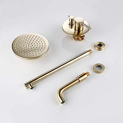 Colonne douche encastrée or brossé 30 cm chic