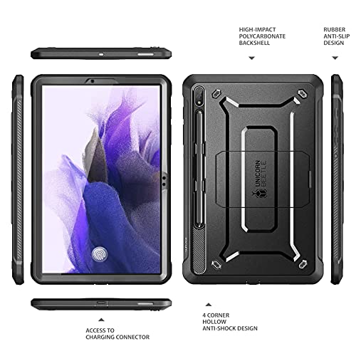 Supcase Unicorn Beetle Pro Series Case For Samsung Galaxy Tab S7 Fe 12.4 Inch (2021), Full-Body Rugged Heavy Duty Case With Built-In Screen Protector & S Pen Holder (Black) #TOP6