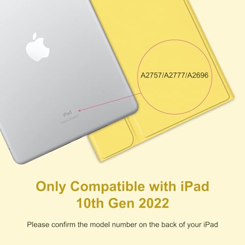 Image of MMK iPad 11th 10th Generation Case with Keyboard (2022, 10.9 inch), Wireless Detachable Keyboard, Pencil Holder for iPad 11 Inch (A16 2025), 10th Gen (10.9 Inch 2022) Yellow