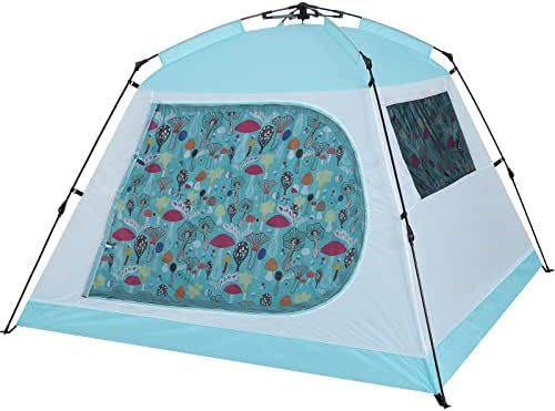 ABCCAMPING Camping Tent for 4 Person, Auto One Touch Tent Pop-Up Camping Tent，Family Dome Waterproof Backpacking Tent Easy Setup UV Cut Sun Shelter Tent(Sky Blue)
