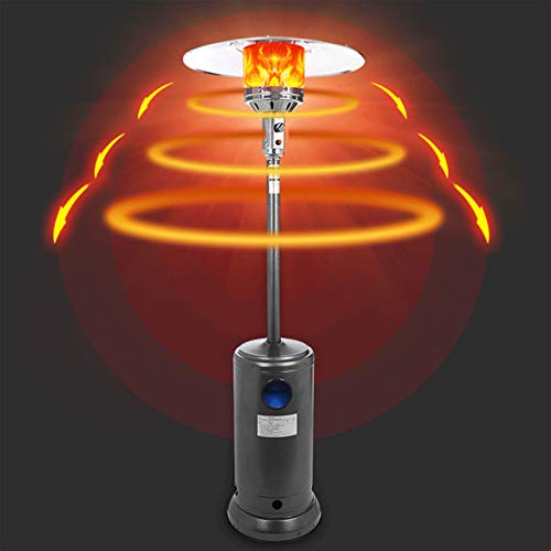 Terrassenheizer Gas, Gas-Heizstrahler Heizpilz mit Kippschutz und Abschaltautomatik, 3 Heizstufen Outdoor Terrassenheizer für Balkon